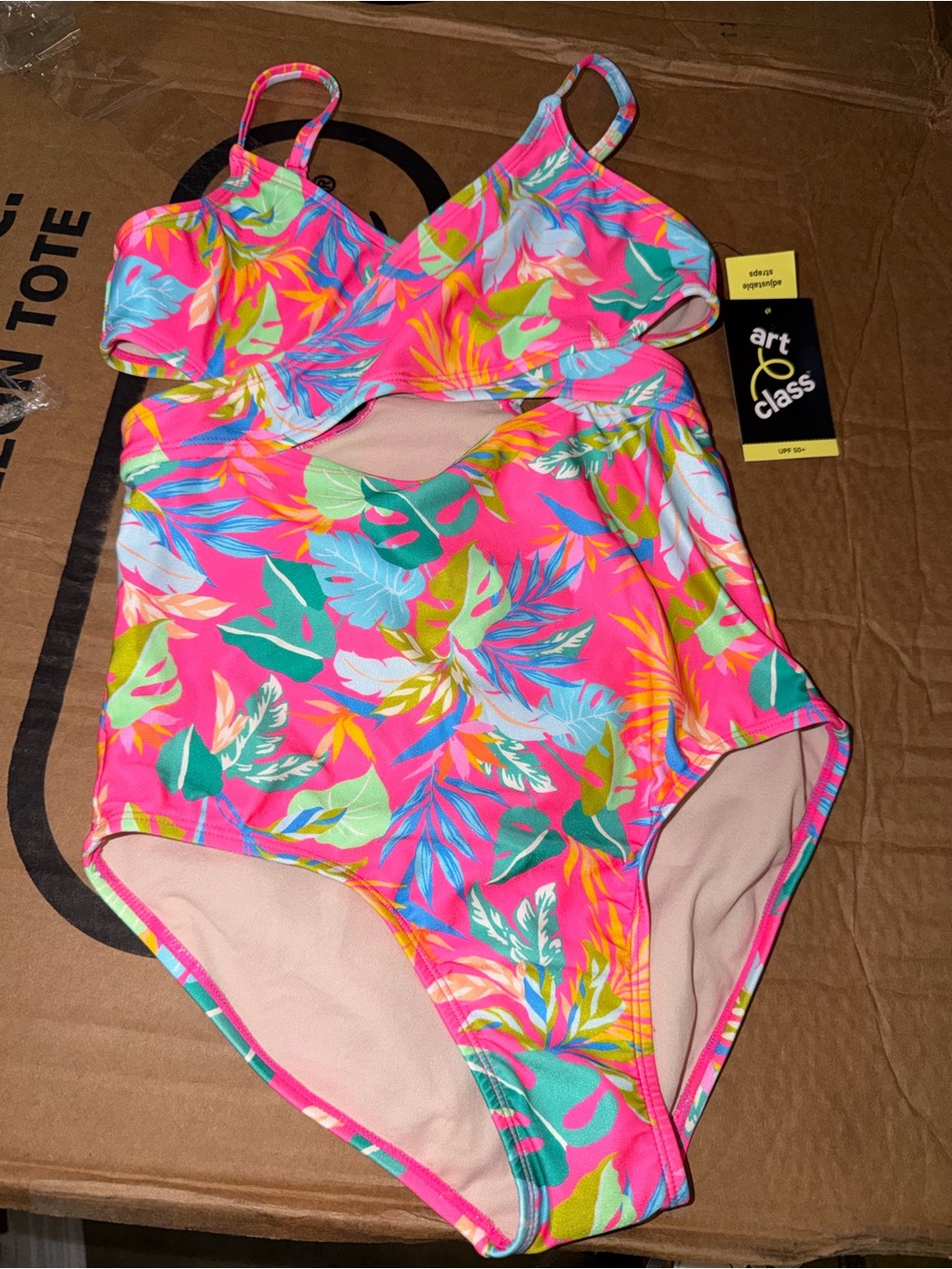 Target Kids Pink Tropical Floral One-Piece Swimsuit